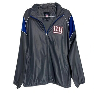 NFL‎ New York Giants gray 1/4 zip pull over jacket